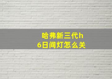 哈弗新三代h6日间灯怎么关