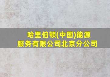 哈里伯顿(中国)能源服务有限公司北京分公司