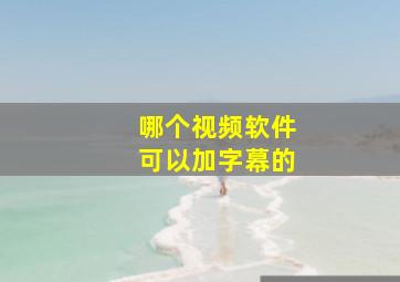 哪个视频软件可以加字幕的