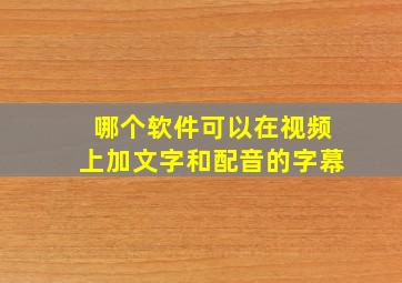 哪个软件可以在视频上加文字和配音的字幕