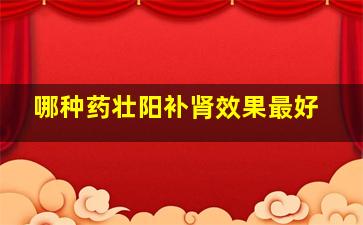 哪种药壮阳补肾效果最好