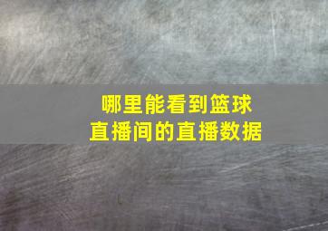 哪里能看到篮球直播间的直播数据