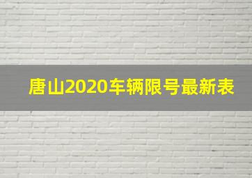 唐山2020车辆限号最新表