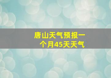 唐山天气预报一个月45天天气