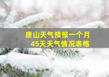 唐山天气预报一个月45天天气情况表格