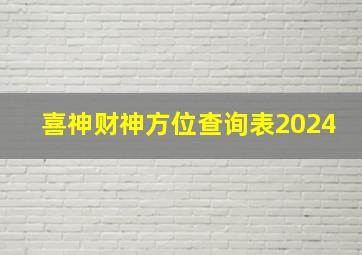 喜神财神方位查询表2024