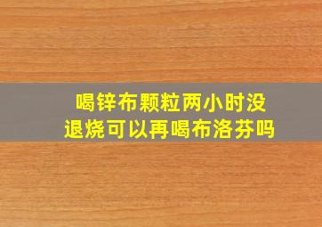 喝锌布颗粒两小时没退烧可以再喝布洛芬吗