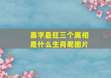 嘉字最旺三个属相是什么生肖呢图片