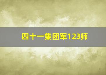 四十一集团军123师