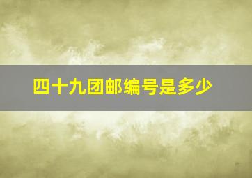 四十九团邮编号是多少