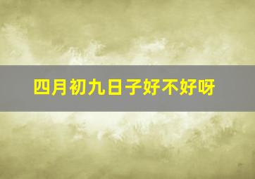 四月初九日子好不好呀