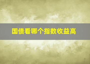 国债看哪个指数收益高