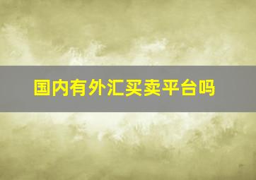 国内有外汇买卖平台吗