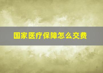 国家医疗保障怎么交费