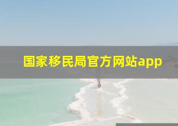 国家移民局官方网站app