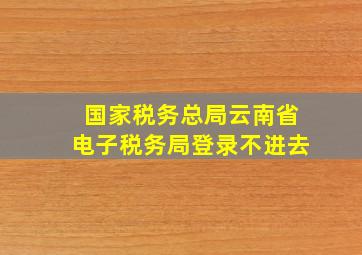 国家税务总局云南省电子税务局登录不进去