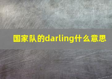 国家队的darling什么意思