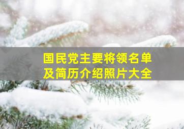 国民党主要将领名单及简历介绍照片大全