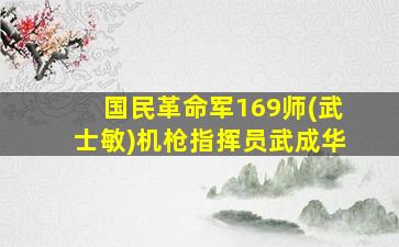 国民革命军169师(武士敏)机枪指挥员武成华