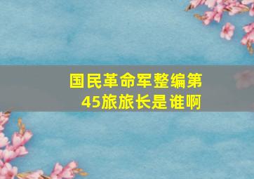 国民革命军整编第45旅旅长是谁啊