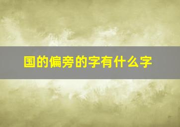 国的偏旁的字有什么字