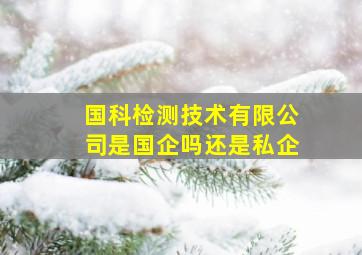 国科检测技术有限公司是国企吗还是私企