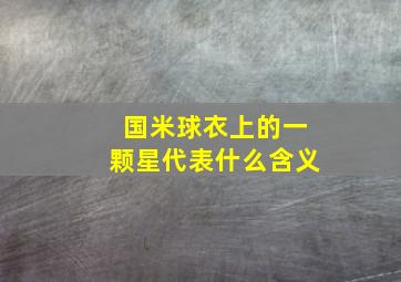 国米球衣上的一颗星代表什么含义