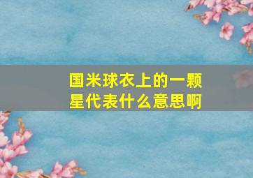 国米球衣上的一颗星代表什么意思啊