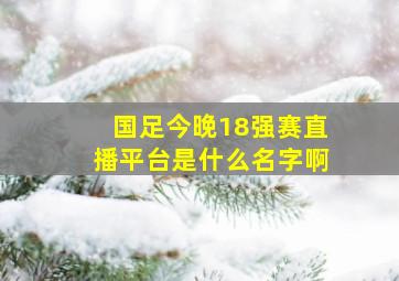 国足今晚18强赛直播平台是什么名字啊