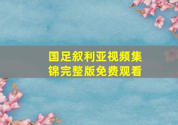 国足叙利亚视频集锦完整版免费观看