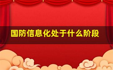 国防信息化处于什么阶段