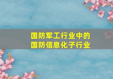 国防军工行业中的国防信息化子行业