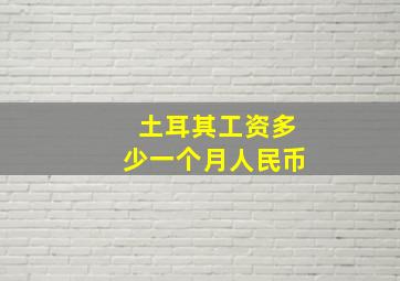 土耳其工资多少一个月人民币