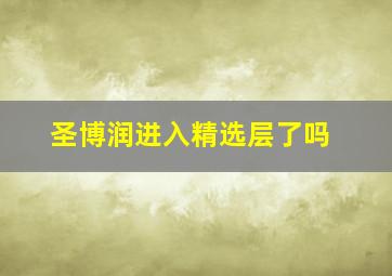 圣博润进入精选层了吗