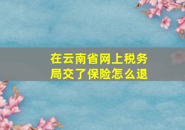 在云南省网上税务局交了保险怎么退