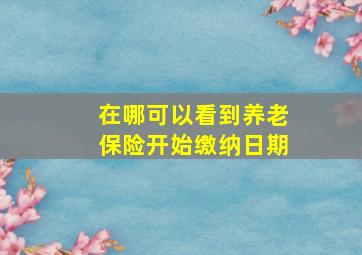 在哪可以看到养老保险开始缴纳日期