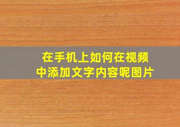 在手机上如何在视频中添加文字内容呢图片