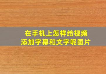 在手机上怎样给视频添加字幕和文字呢图片