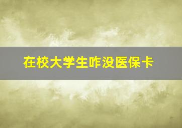 在校大学生咋没医保卡