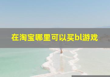 在淘宝哪里可以买bl游戏