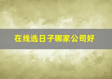 在线选日子哪家公司好