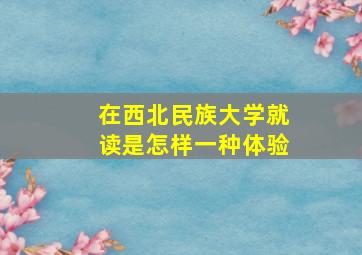 在西北民族大学就读是怎样一种体验