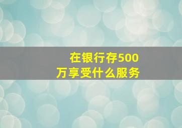 在银行存500万享受什么服务