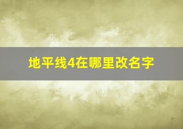 地平线4在哪里改名字