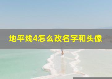 地平线4怎么改名字和头像