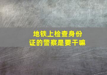 地铁上检查身份证的警察是要干嘛