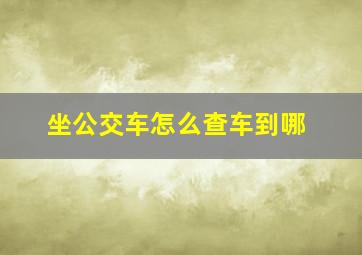 坐公交车怎么查车到哪