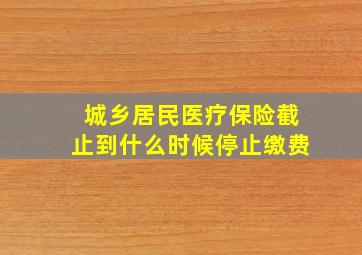 城乡居民医疗保险截止到什么时候停止缴费