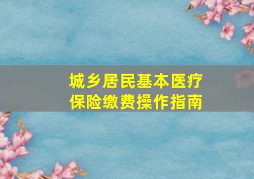 城乡居民基本医疗保险缴费操作指南