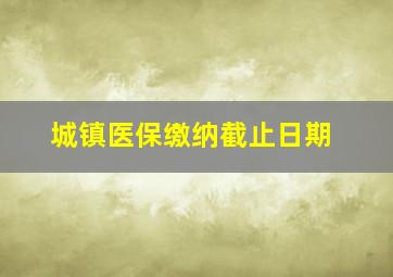 城镇医保缴纳截止日期